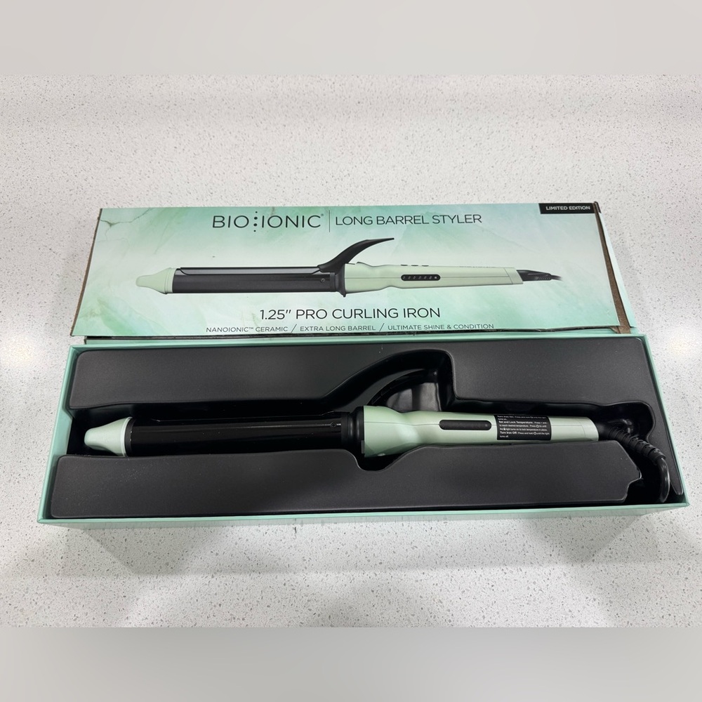 NWT Limited Edition Bio Ionic 1.25” Long Barrel Curling Iron